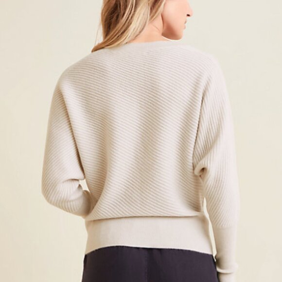 GARNET HILL SIZE MEDIUM ANGLED-RIB CASHMERE SWEATER - Picture 2 of 11